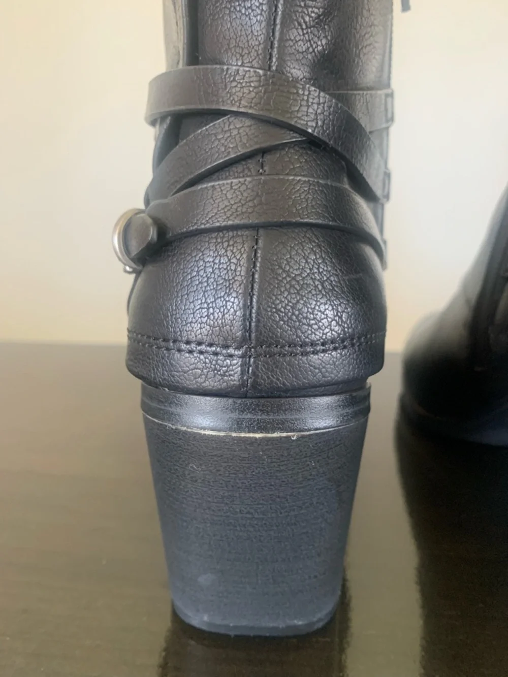 BareTraps Black Kacey Ankle Booties with decorative Side Buckle - Picture 12 of 13